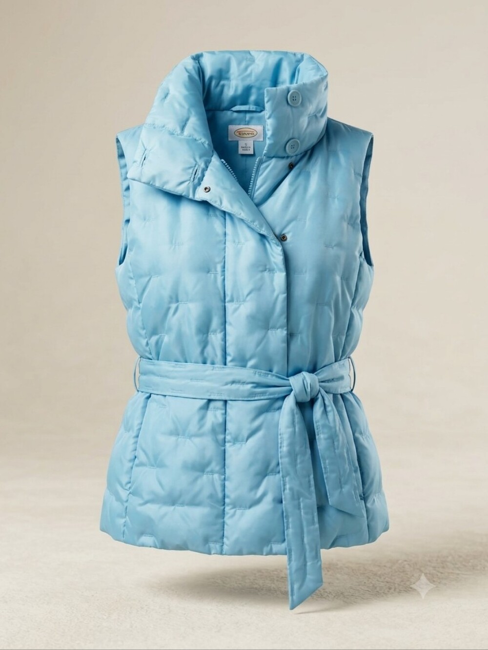 Talbots Powder Blue Goose Down Belted Puffer Vest ❄️✨ Size Small